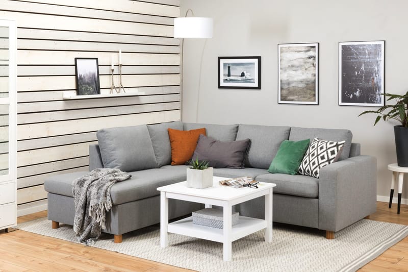 Crazy 3-istuttava Vasenkätinen L-muotoinen Divaanisohva Kankaalla - Harmaa - Huonekalut - Sohva - Divaanisohva - 2 istuttava sohva divaanilla