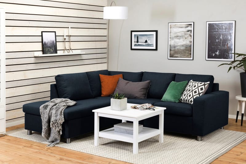 Crazy 3-istuttava Vasenkätinen L-muotoinen Divaanisohva Kankaalla - Sininen - Huonekalut - Sohva - Divaanisohva - 2 istuttava sohva divaanilla