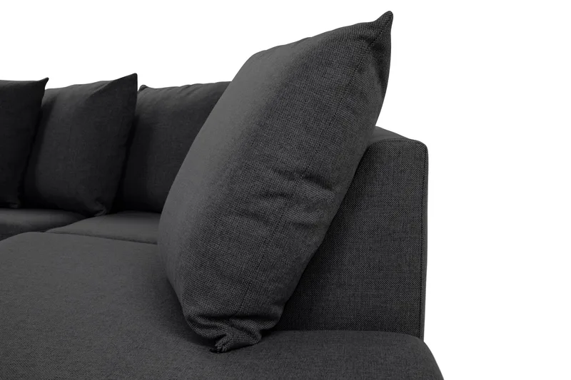 Crazy 4-istuttava Oikeakätinen L-muotoinen Schäslongsohva Kankaalla sis. Kuorityynyt - Tummanharmaa - Huonekalut - Sohva - Divaanisohva