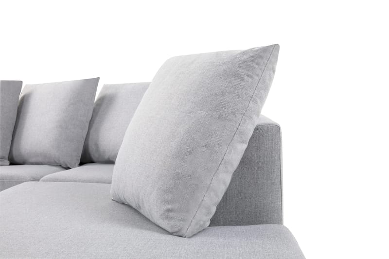 Crazy 4-istuttava Oikeakätinen U-muotoinen Small Sohva Divaanilla ja Schäslongilla Kankaalla sis. Kuorityynyt - Harmaa - Huonekalut - Sohva - Divaanisohva