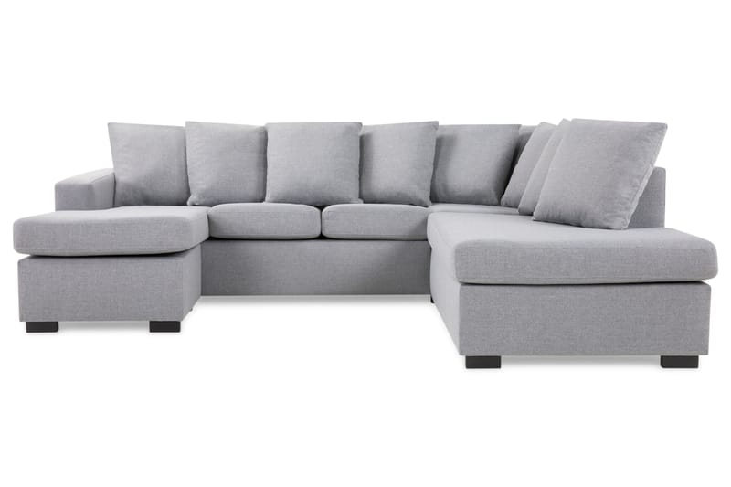 Crazy 4-istuttava Oikeakätinen U-muotoinen Small Sohva Divaanilla ja Schäslongilla Kankaalla sis. Kuorityynyt - Harmaa - Huonekalut - Sohva - Divaanisohva