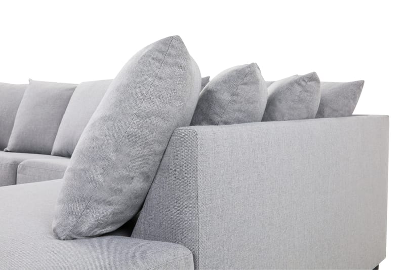 Crazy 4-istuttava Oikeakätinen U-muotoinen Small Sohva Divaanilla ja Schäslongilla Kankaalla sis. Kuorityynyt - Harmaa - Huonekalut - Sohva - Divaanisohva