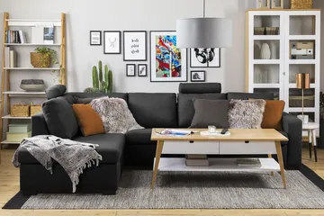 Crazy 4-istuttava Vasenkätinen L-muotoinen Divaanisohva Kankaalla - Antrasiitii - Huonekalut - Sohva - Divaanisohva - 3 istuttava sohva divaanilla