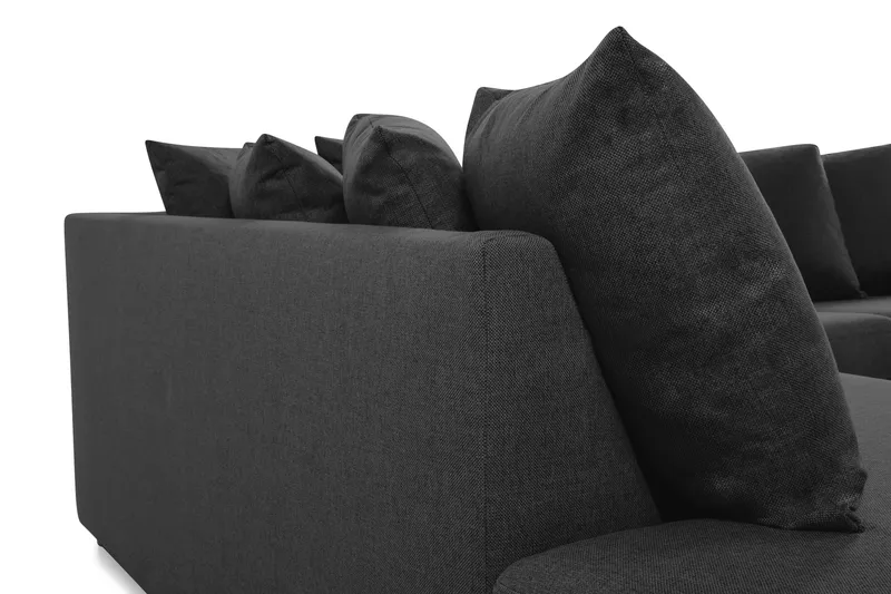 Crazy 4-istuttava Vasenkätinen U-muotoinen Large Sohva Divaanilla ja Schäslongilla Kankaalla sis. Kuorityynyt - Tummanharmaa - Huonekalut - Sohva - Divaanisohva