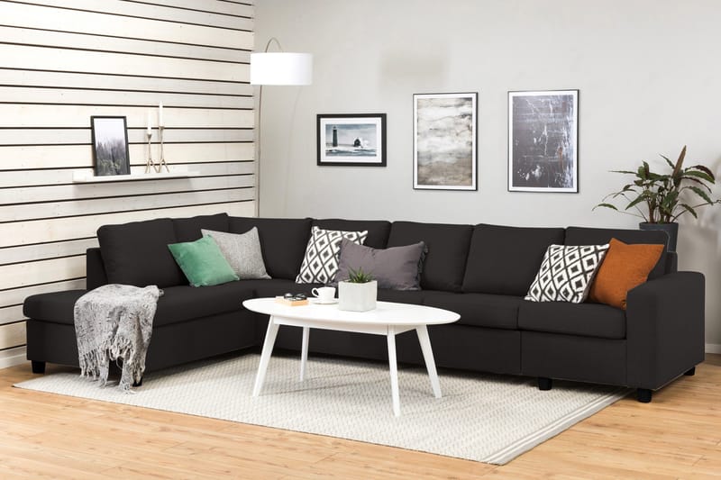 Crazy 5-istuttava Vasenkätinen L-muotoinen Divaanisohva Kankaalla - Antrasiitti - Huonekalut - Sohva - Divaanisohva - 4 istuttava sohva divaanilla