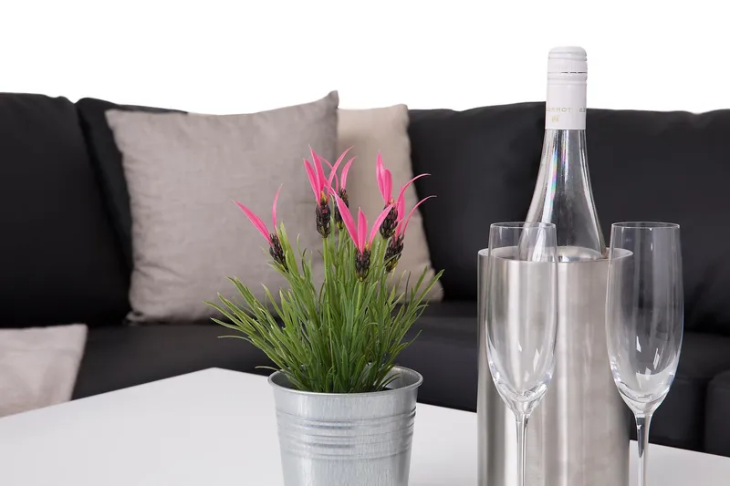 Crazy 5-istuttava Vasenkätinen L-muotoinen Divaanisohva Keinonahkalla - Musta - Huonekalut - Sohva - Divaanisohva - 4 istuttava sohva divaanilla