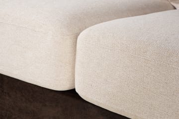 Cuba 4-istuttava Vasenkätinen L-muotoinen Schäslongsohva Keinonahka/Kangas sis. Kuorityynyt - Ruskea / Beige - Huonekalut - Sohva - Divaanisohva