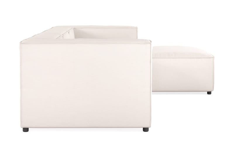 Cubo 4-istuttava Käännettävä L-muotoinen Syvä Modulaarisohva Divaanilla Kankaalla - Valkoinen - Huonekalut - Sohva - Divaanisohva - 3 istuttava sohva divaanilla