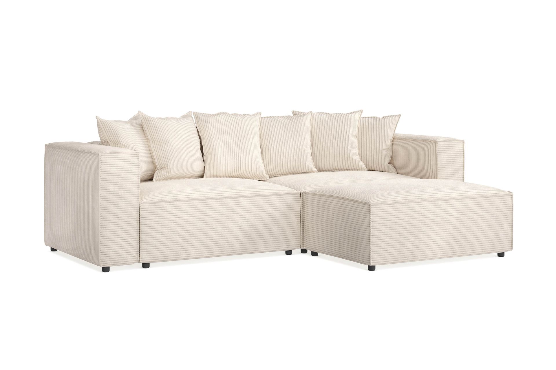 Cubo 4-istuttava L-muotoinen Syvä Modulaarisohva Divaanilla Manchester-kankaalla - Beige - Huonekalut - Sohva - Divaanisohva