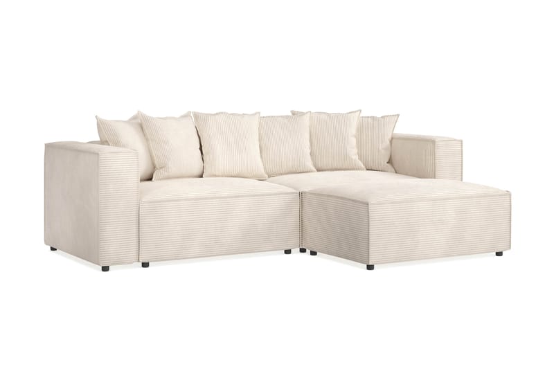 Cubo 4-istuttava L-muotoinen Syvä Modulaarisohva Divaanilla Manchester-kankaalla - Beige - Huonekalut - Sohva - Divaanisohva