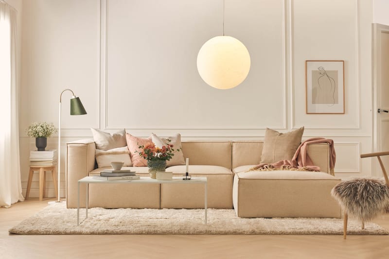 Cubo 4-istuttava Syvä Modulaarisohva Divaanilla Kankaalla - Beige - Huonekalut - Sohva - Divaanisohva - 3 istuttava sohva divaanilla