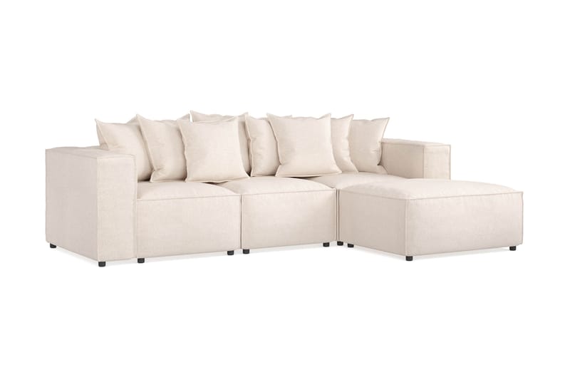 Cubo 4-istuttava Syvä Modulaarisohva Divaanilla Kankaalla - Beige - Huonekalut - Sohva - Divaanisohva - 3 istuttava sohva divaanilla