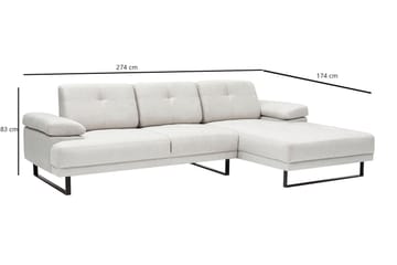 Divaanisohva 3:n ist Caboolture - Beige - Huonekalut - Sohva - Divaanisohva - 3 istuttava sohva divaanilla