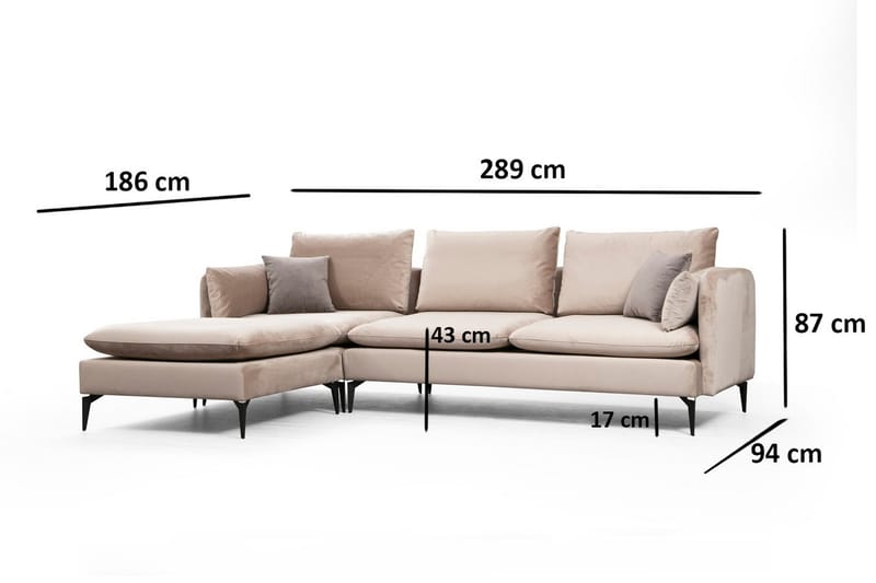 Divaanisohva Chiva - Beige - Huonekalut - Sohva - Divaanisohva