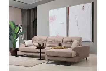Divaanisohva Janavia Vasen - Beige/Musta - Huonekalut - Sohva - Divaanisohva