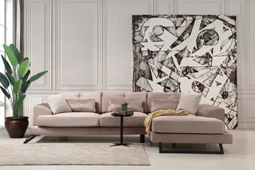 Divaanisohva Janavia Vasen - Beige/Musta - Huonekalut - Sohva - Divaanisohva