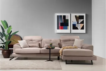 Divaanisohva Janavia Vasen - Beige/Musta - Huonekalut - Sohva - Divaanisohva