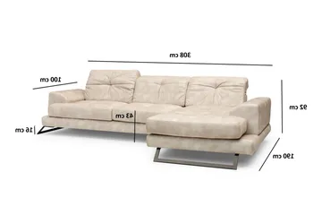 Divaanisohva Janavia Vasen - Beige/Musta - Huonekalut - Sohva - Divaanisohva