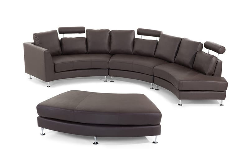 Divaanisohva Rotunde 448 cm - Ruskea - Huonekalut - Sohva - Nahkasohva