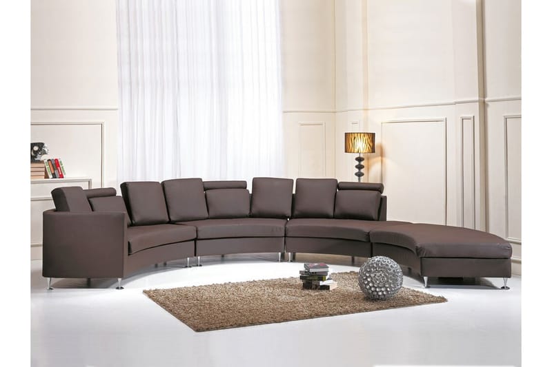 Divaanisohva Rotunde 448 cm - Ruskea - Huonekalut - Sohva - Nahkasohva