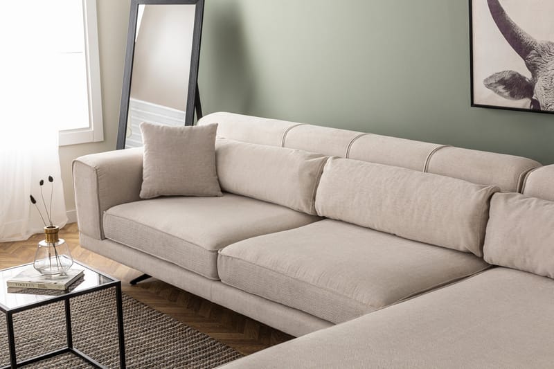 Divaanisohva Tijuca Oikea - Beige/Musta - Huonekalut - Sohva - Divaanisohva