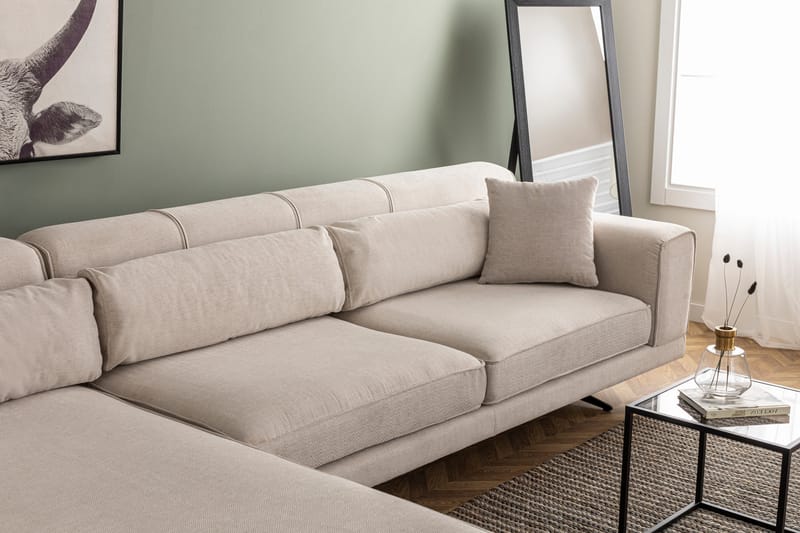 Divaanisohva Tijuca Vasen - Beige/Musta - Huonekalut - Sohva - Divaanisohva