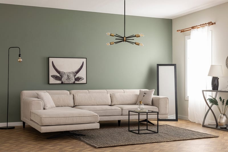 Divaanisohva Tijuca Vasen - Beige/Musta - Huonekalut - Sohva - Divaanisohva