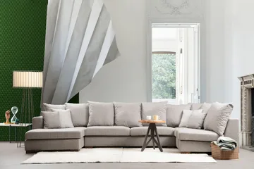 Divaanisohva Valmartino - Beige - Huonekalut - Sohva - Kulmasohva - Kulmadivaanisohva