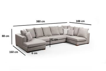 Divaanisohva Valmartino - Beige - Huonekalut - Sohva - Kulmasohva - Kulmadivaanisohva