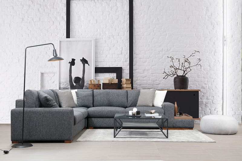 Divaanisohva Portiella - Harmaa - Huonekalut - Sohva - Kulmasohva