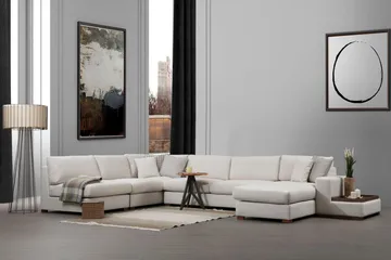 Divaanisohva Portiella - Beige - Huonekalut - Sohva - Kulmasohva - Kulmadivaanisohva