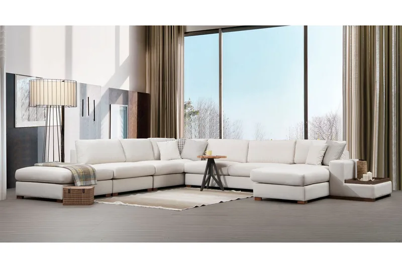 Divaanisohva Portiella - Beige - Huonekalut - Sohva - Kulmasohva - Kulmadivaanisohva