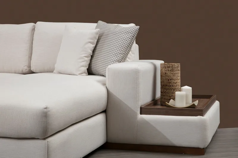 Divaanisohva Portiella - Beige - Huonekalut - Sohva - Kulmasohva - Kulmadivaanisohva