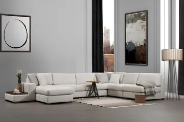 Divaanisohva Portiella - Beige - Huonekalut - Sohva - Kulmasohva - Kulmadivaanisohva