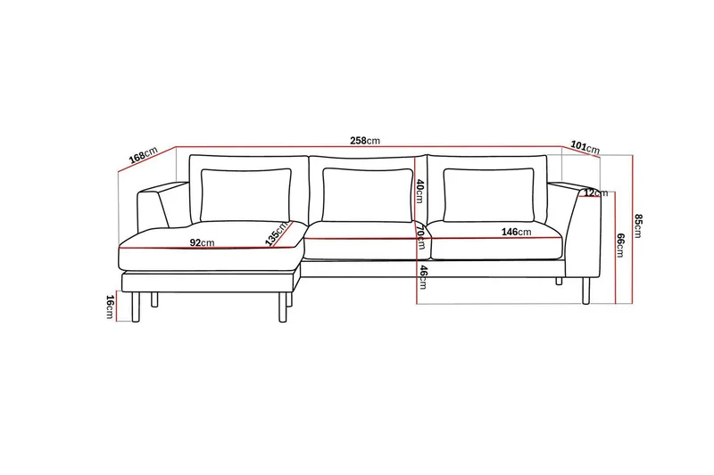 Florenz 3-istuttava Vasenkätinen L-muotoinen Divaanisohva Chenillellä - Harmaa / Beige - Huonekalut - Sohva - Divaanisohva - 3 istuttava sohva divaanilla