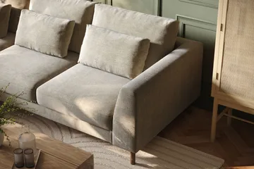 Florenz 3-istuttava Vasenkätinen L-muotoinen Divaanisohva Chenillellä - Harmaa/Beige - Huonekalut - Sohva - Divaanisohva - 3 istuttava sohva divaanilla