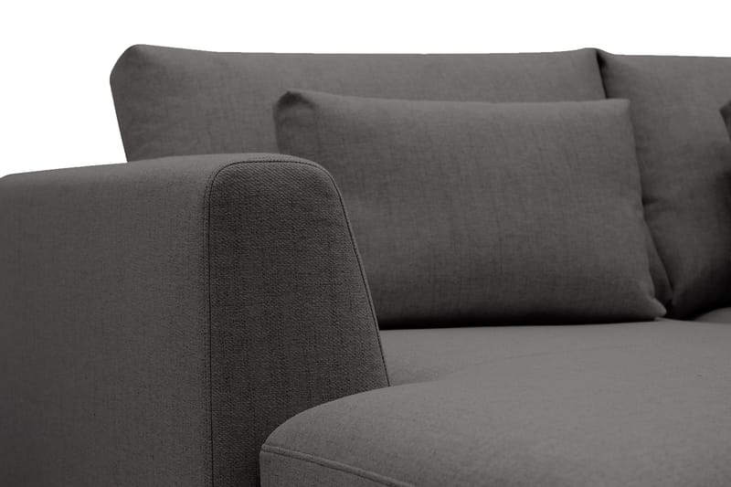 Florenz 3-istuttava Vasenkätinen L-muotoinen Divaanisohva Kankaalla - Tummanharmaa - Huonekalut - Sohva - Divaanisohva - 3 istuttava sohva divaanilla