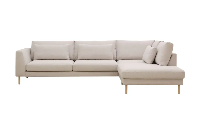 Florenz 4-istuttava Oikeakätinen L-muotoinen Divaanisohva Kankaalla, Beige
