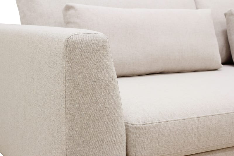 Florenz 4-istuttava Oikeakätinen L-muotoinen Divaanisohva Kankaalla - Beige - Huonekalut - Sohva - Divaanisohva - 4 istuttava sohva divaanilla