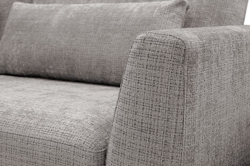 Florenz 4-istuttava Vasenkätinen L-muotoinen Divaanisohva Chenillellä - Vaaleanharmaa - Huonekalut - Sohva - Divaanisohva - 4 istuttava sohva divaanilla