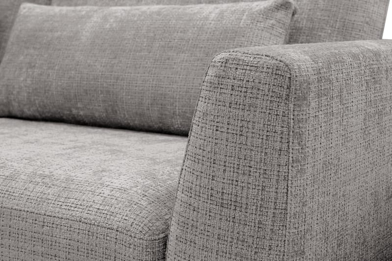 Florenz 4-istuttava Vasenkätinen L-muotoinen Divaanisohva Chenillellä - Vaaleanharmaa - Huonekalut - Sohva - Divaanisohva - 4 istuttava sohva divaanilla