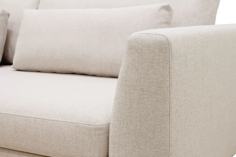 Florenz 4-istuttava Vasenkätinen L-muotoinen Divaanisohva Kankaalla - Beige - Huonekalut - Sohva - Divaanisohva - 4 istuttava sohva divaanilla