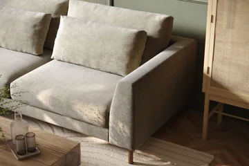 Florenz 4-istuttava Vasenkätinen L-muotoinen Divaanisohva Kankaalla - Harmaa/Beige - Huonekalut - Sohva - Divaanisohva