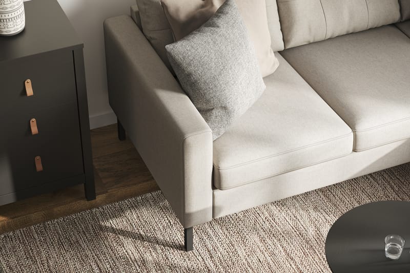 Frillestad 3-istuttava Oikeakätinen L-muotoinen Divaanisohva Kangas - Beige - Huonekalut - Sohva - Divaanisohva - 3 istuttava sohva divaanilla