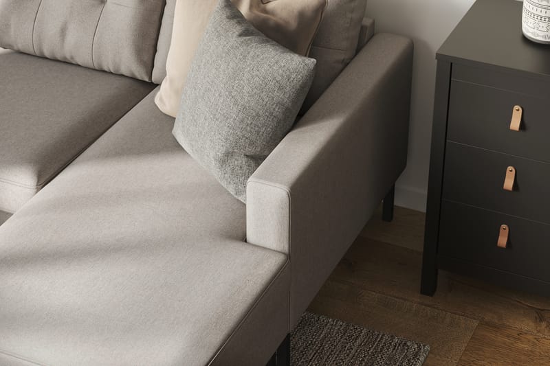 Frillestad 5-istuttava Vasenkätinen U-muotoinen Sohva Divaanilla ja Schäslongilla Kangas - Beige - Huonekalut - Sohva - Divaanisohva