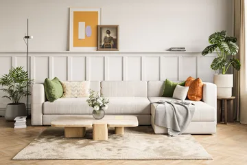 Hagblom 4-istuttava Divaanisohva Säilytystilalla Käännettävä - Beige - Huonekalut - Sohva - Divaanisohva