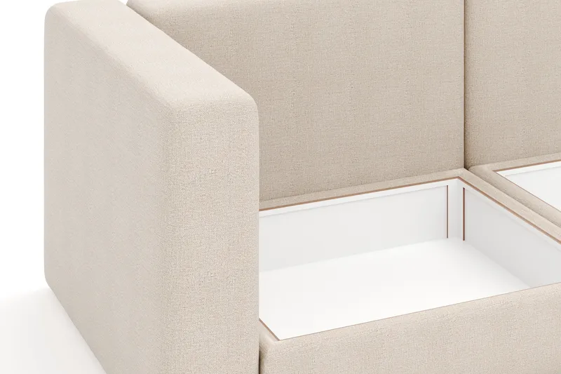 Hagblom 4-istuttava Divaanisohva Säilytystilalla Käännettävä - Beige - Huonekalut - Sohva - Divaanisohva