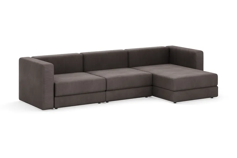 Hagblom 4-istuttava Divaanisohva Säilytystilalla Käännettävä - Ruskea - Huonekalut - Sohva - Divaanisohva