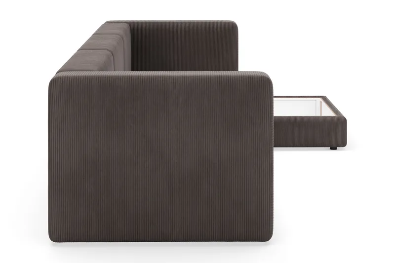 Hagblom 4-istuttava Divaanisohva Säilytystilalla Käännettävä - Ruskea - Huonekalut - Sohva - Divaanisohva