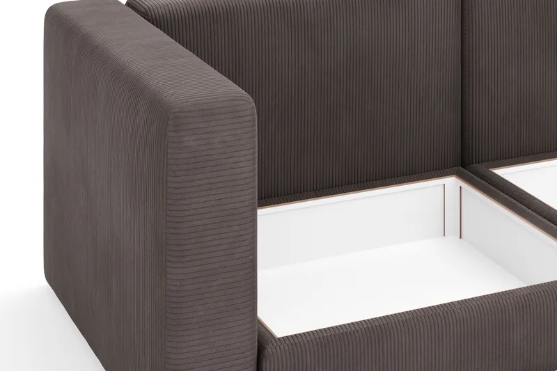 Hagblom 4-istuttava Divaanisohva Säilytystilalla Käännettävä - Ruskea - Huonekalut - Sohva - Divaanisohva